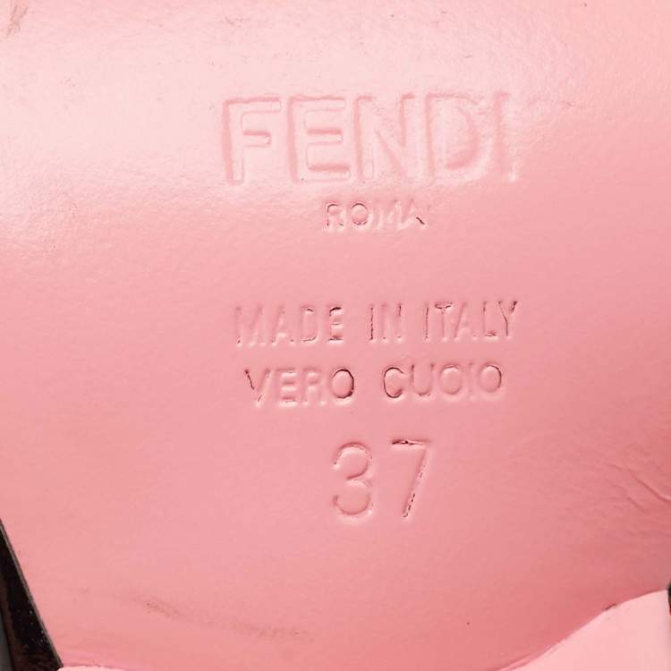Pre Owned Fendi Multicolor Patent Leather Ankle Strap Sandals Size 37