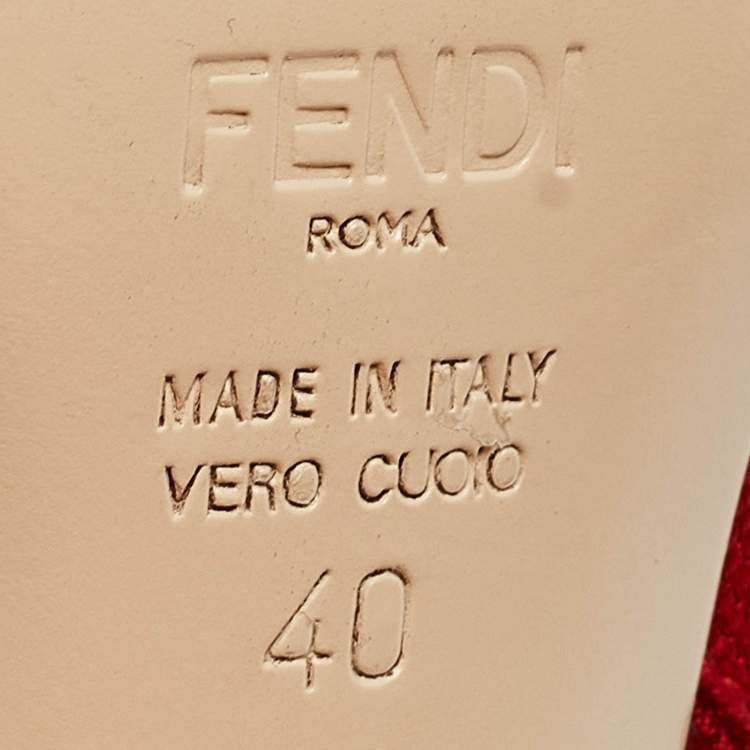 Pre Owned Fendi Multicolor Canvas Colibri Pumps Size 40