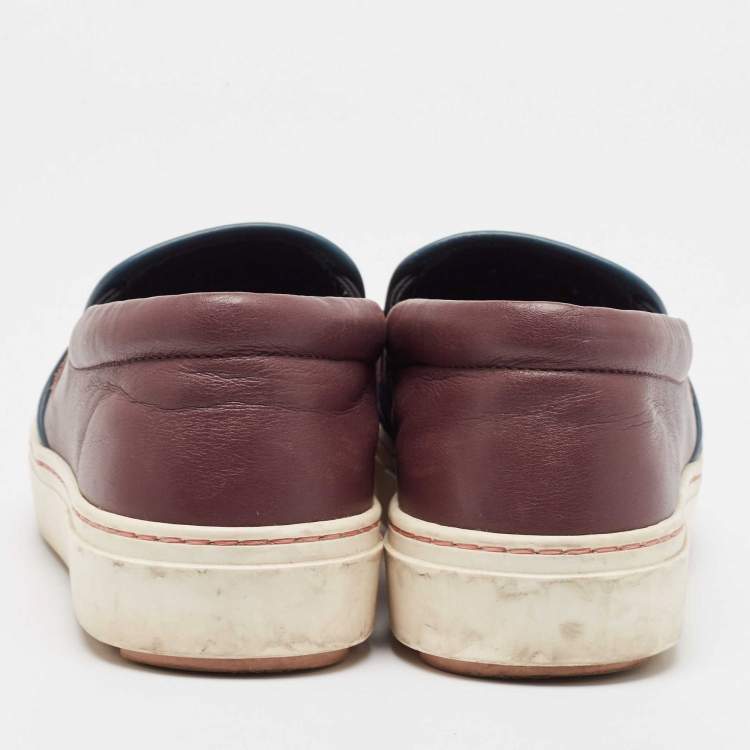Pre Owned Fendi Multicolor Leather Monster Slip On Sneakers Size 36.5