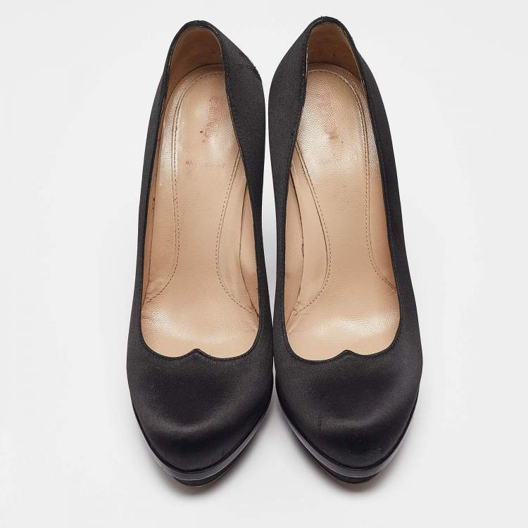 Pre Owned Fendi Black Suede Block Heel Pumps Size 37
