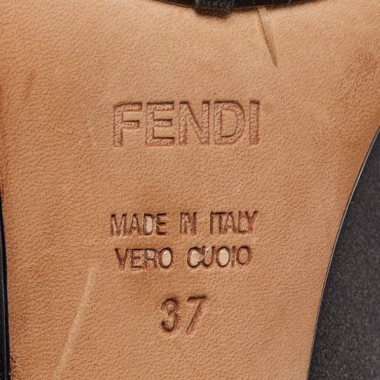 Pre Owned Fendi Black Suede Block Heel Pumps Size 37