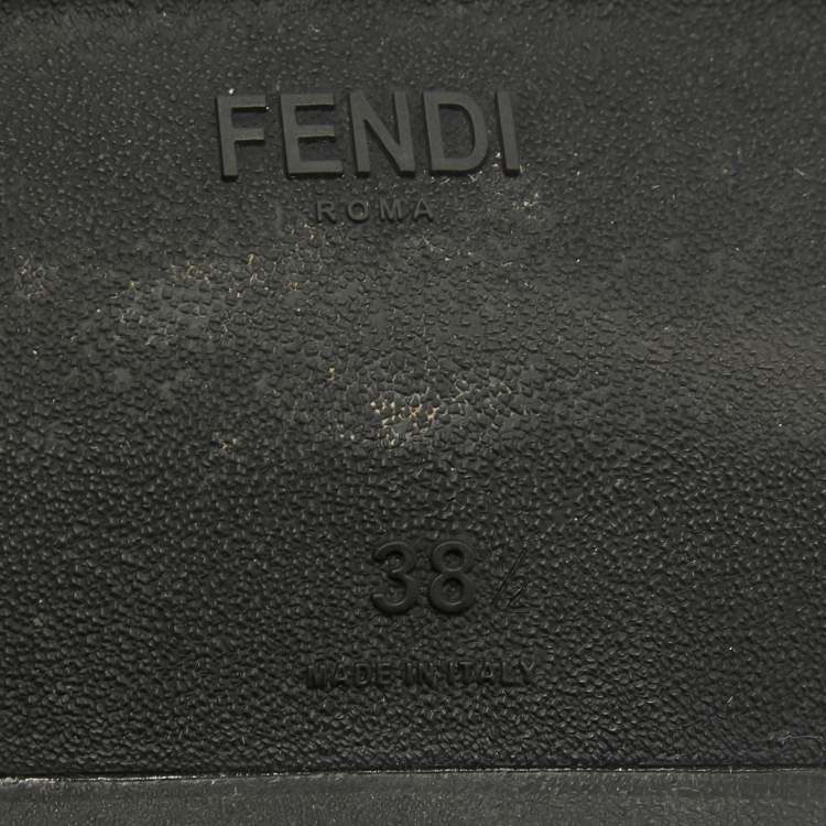 Pre Owned Fendi Black/Brown Zuchinno  Knit Fabric Rockoko Low Top Sneakers Size 39