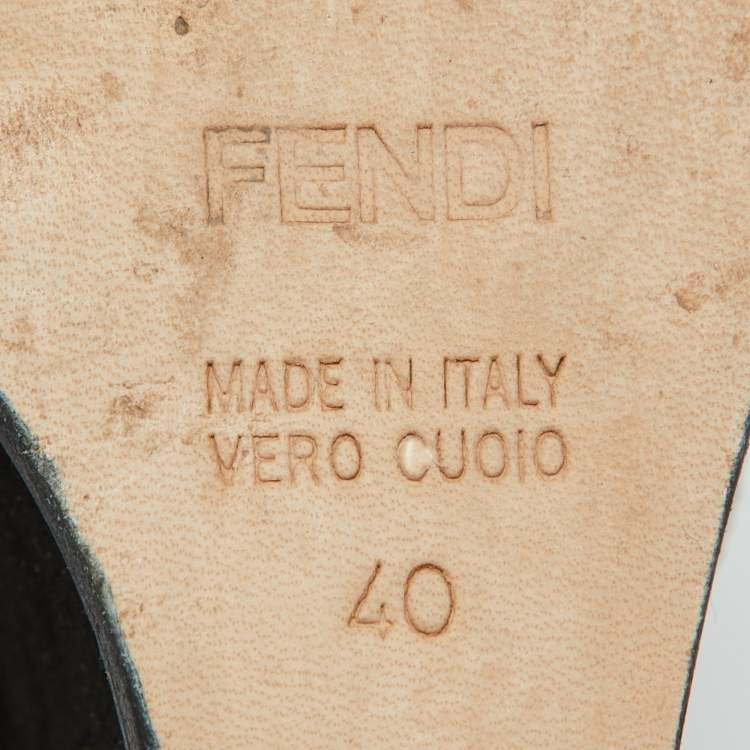 Pre Owned Fendi Brown Patent Leather and Suede Fendista Platform Wedge Sandals Size 40