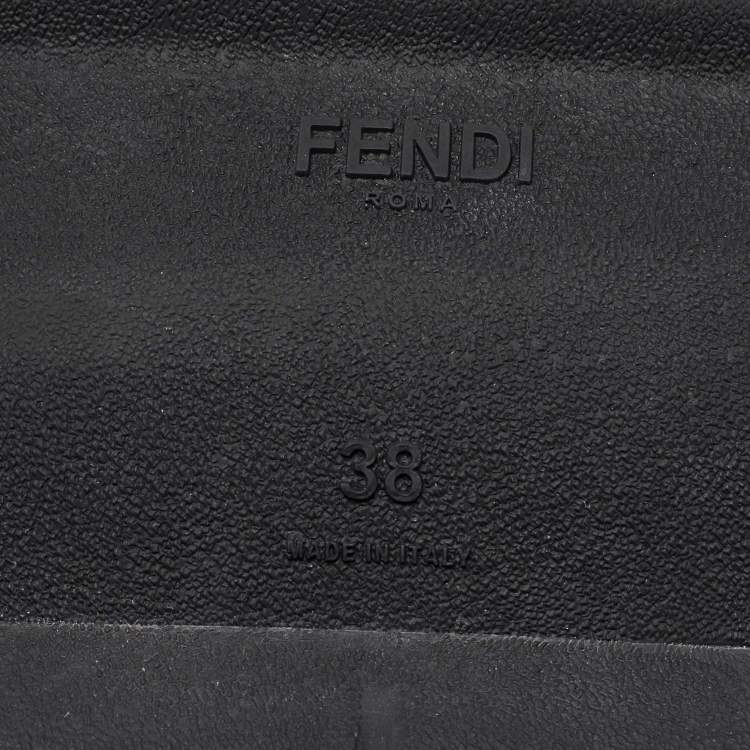 Pre Owned Fendi Black Knit Fabric Sock High Top Slip on Sneakers Size 38
