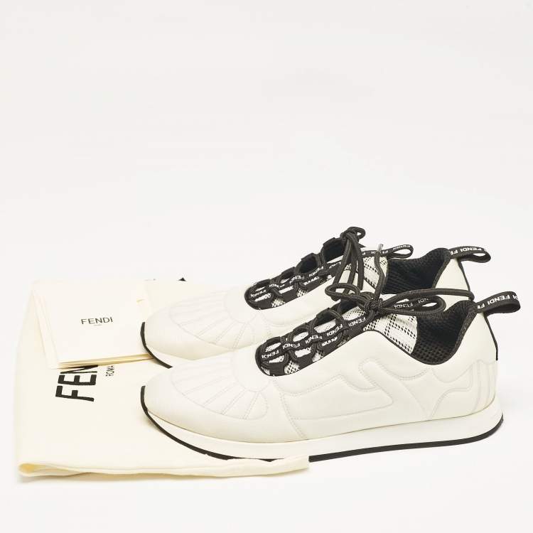 Pre Owned Fendi White Nylon FFreedom Low Top Sneakers Size 38