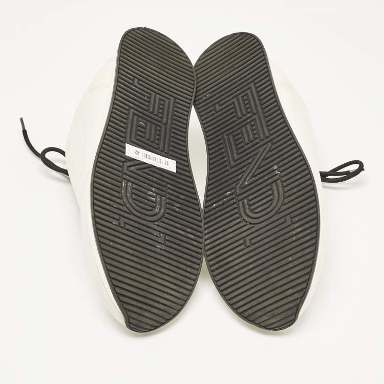 Pre Owned Fendi White Nylon FFreedom Low Top Sneakers Size 38