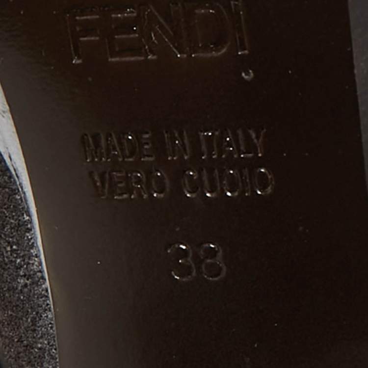 Pre Owned Fendi Brown Fur and Suede Fendista Ankle Length Boots Size 38