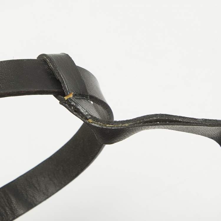Pre Owned Fendi Black Leather Strappy Sandals Size 40