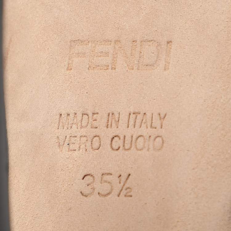 Pre Owned Fendi Black Leather Fendista Platform Pumps Size 35.5