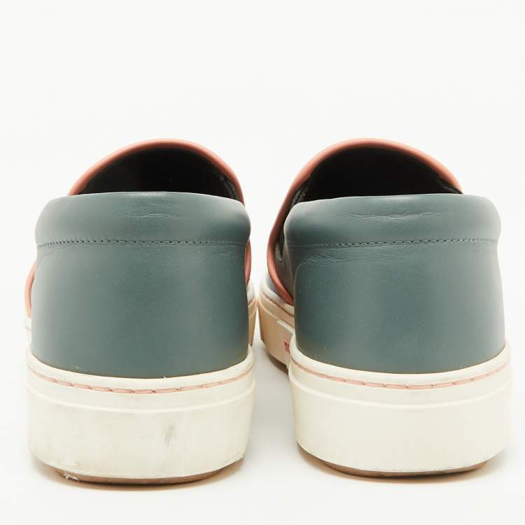 Pre Owned Fendi Multicolor Leather Monster Slip On Sneakers Size 38