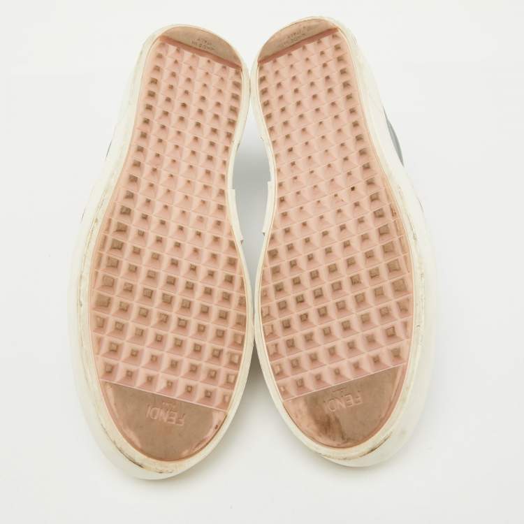 Pre Owned Fendi Multicolor Leather Monster Slip On Sneakers Size 38