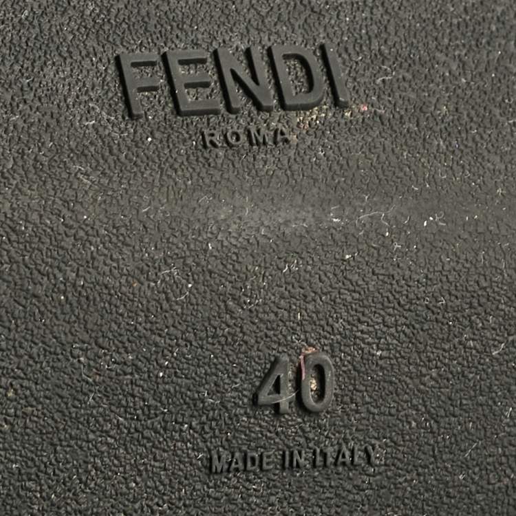 Pre Owned Fendi Black Knit Fabric Rockoko High Top Sneakers Size 40