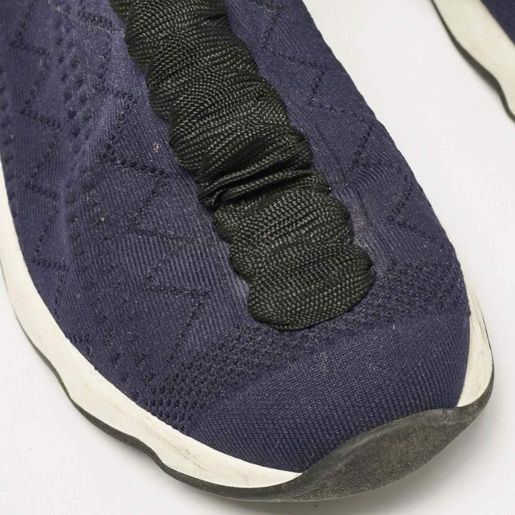 Pre Owned Fendi Black Knit Fabric Rockoko High Top Sneakers Size 40