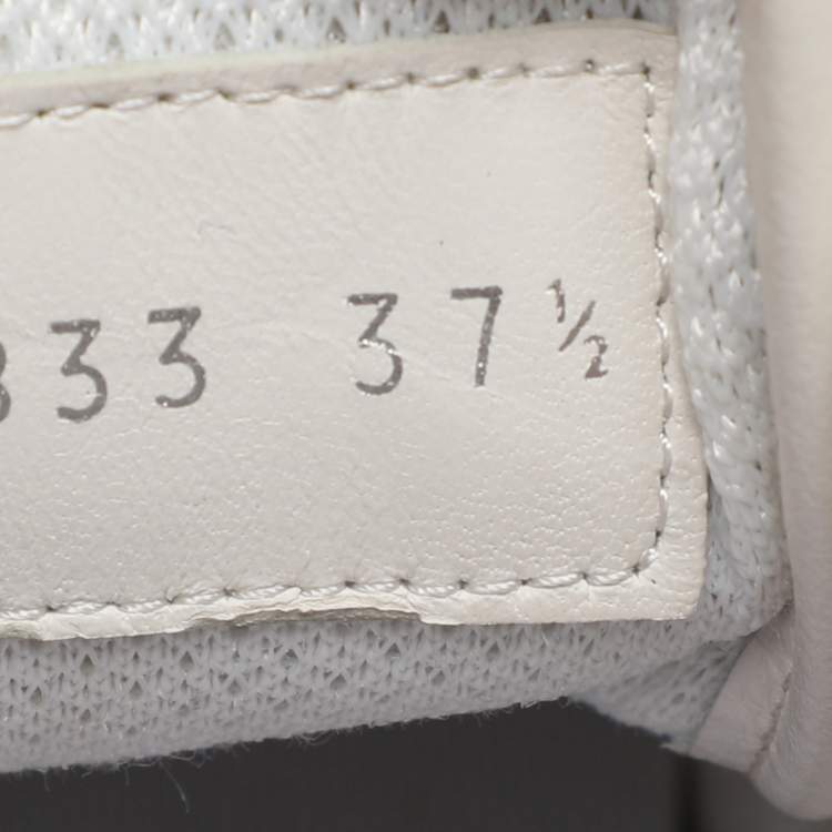 Pre Owned Fendi Off-White Leather and Rubber Fendi-Fila Mania Logo Low Top Sneakers 37.5