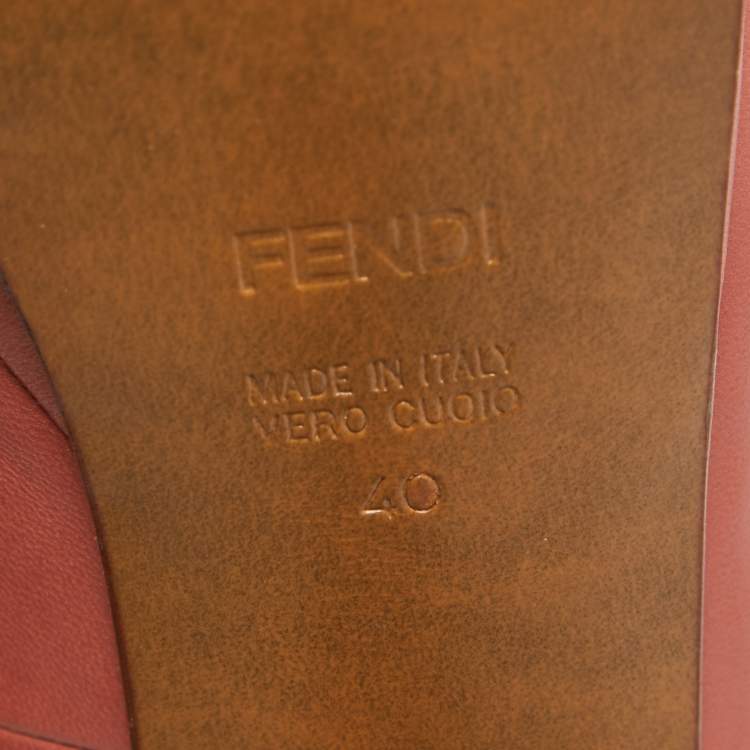 Pre Owned Fendi Pink Leather Fendista Peep Toe Platform Pumps Size 40