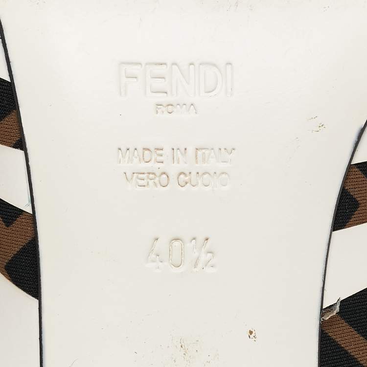 Pre Owned Fendi Black Neoprene and Mesh Freedom FF Patchwork Slingback Sandals Size 40.5