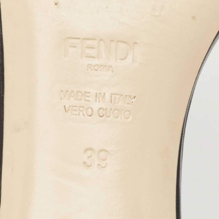 Pre Owned Fendi Brown Zucca Velvet Open Toe Slide Sandals Size 39