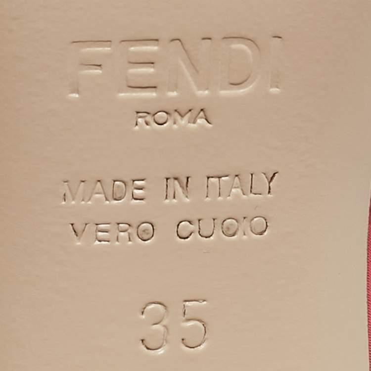 Pre Owned Fendi Pink FF Velvet Colibri Slingback Pumps Size 35