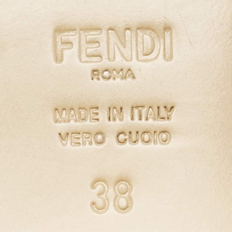 Pre Owned Fendi Black Leather Baguette Slide Sandals Size 38