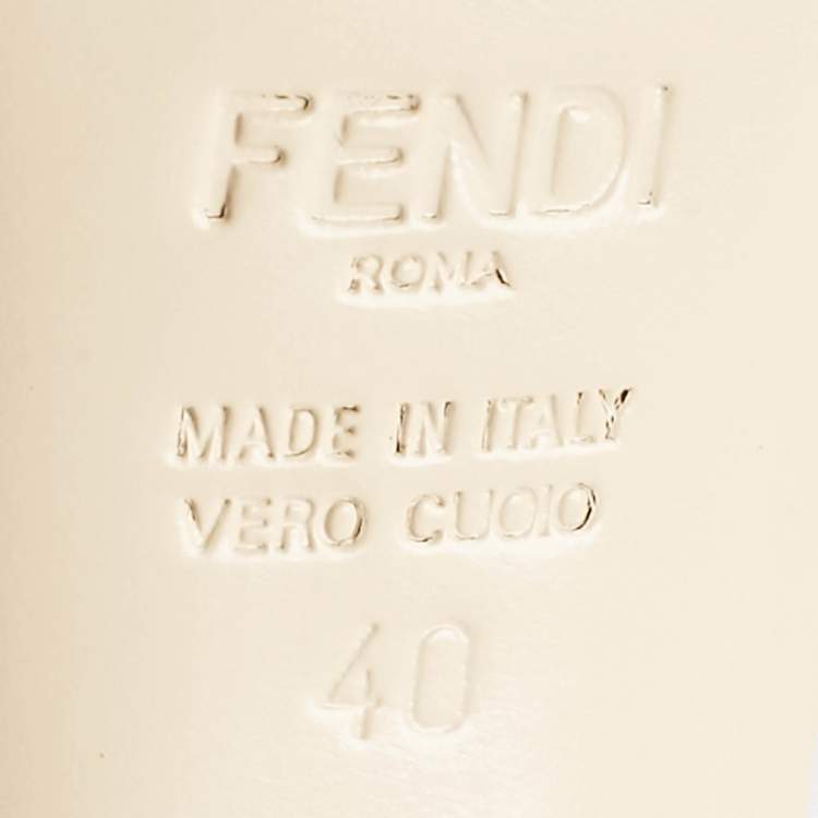 Pre Owned Fendi Beige Patent Leather Open Toe Ankle Strap Sandals Size 40