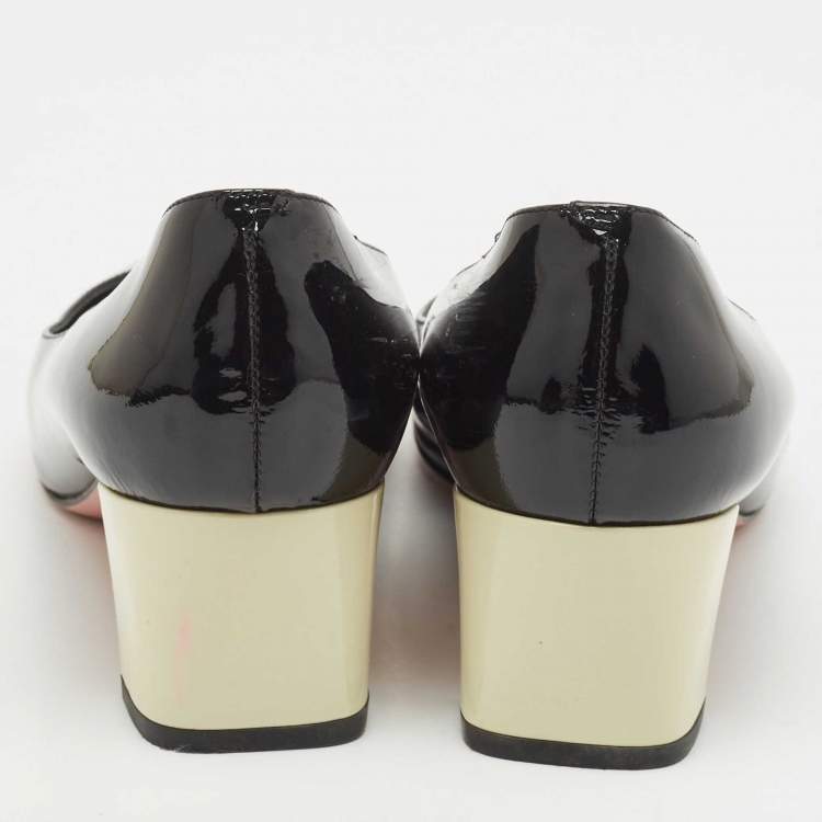Pre Owned Fendi Black Patent Leather Eloise Round Toe Pumps Size 39.5