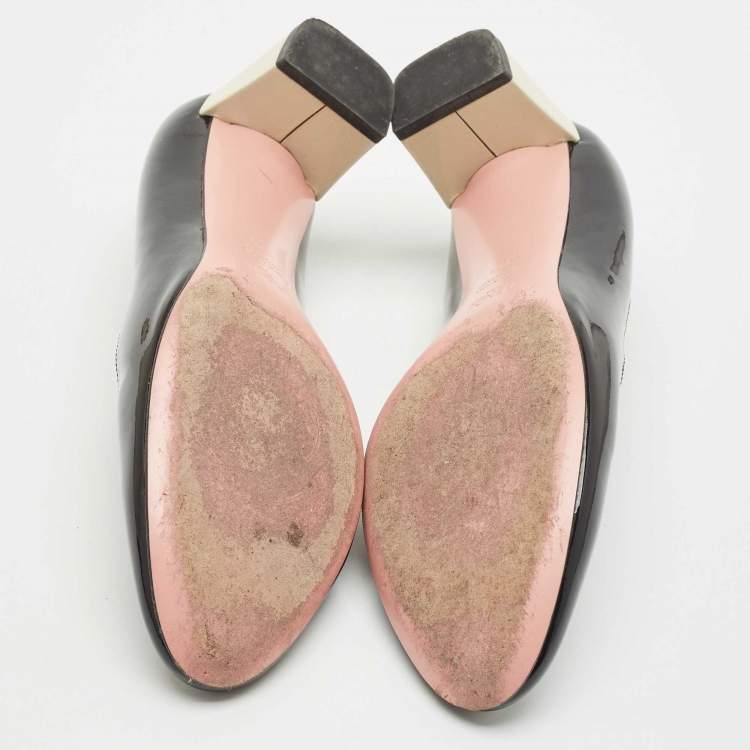 Pre Owned Fendi Black Patent Leather Eloise Round Toe Pumps Size 39.5