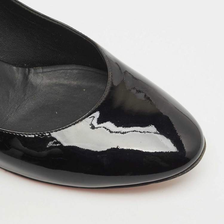 Pre Owned Fendi Black Patent Leather Eloise Round Toe Pumps Size 39.5
