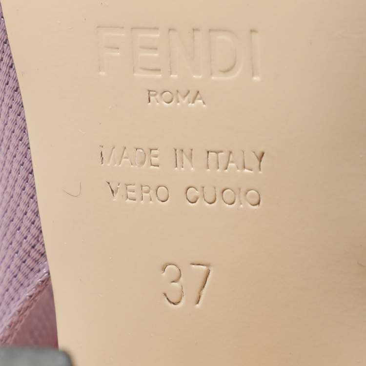 مملوكة مسبقًا Fendi Multicolor Mesh And Canvas Colibri Slingback Pumps  Size 37