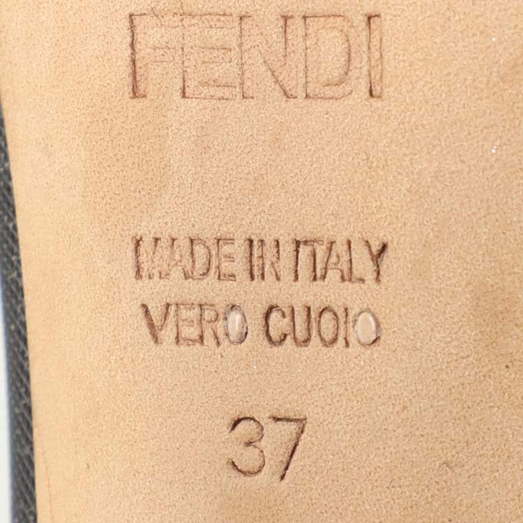 Pre Owned Fendi Black/Beige Mesh and Suede Platform Booties Size 37