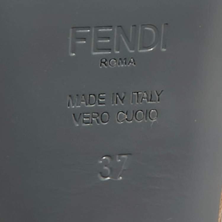 Pre Owned Fendi Brown Leather Duo Platform Sandals Size 37