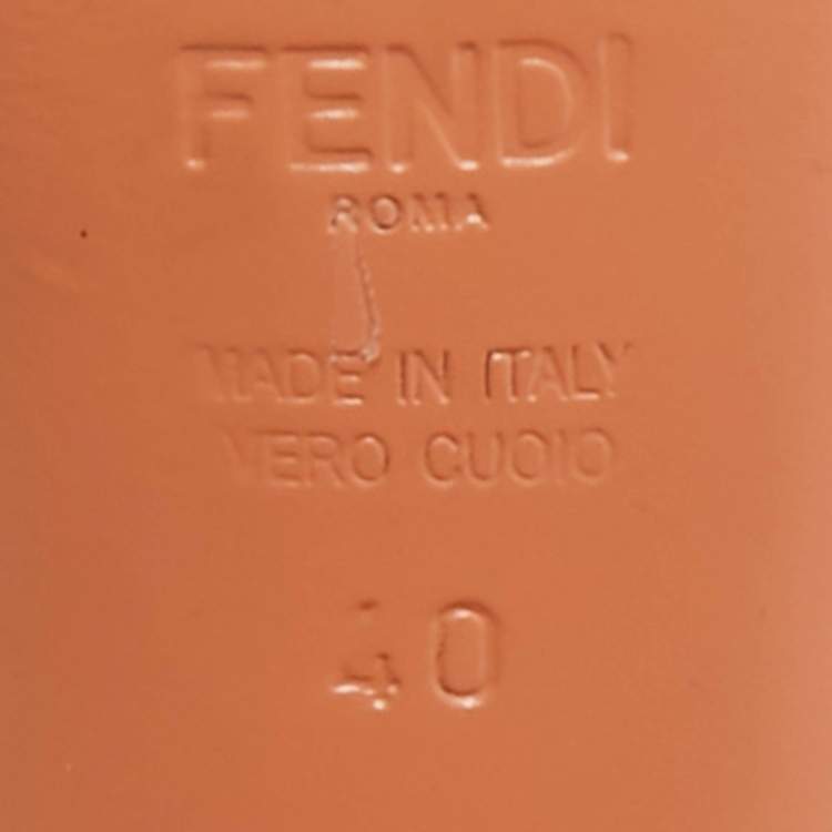 Pre Owned Fendi Tricolor Patent Leather Slide Sandals Size 40