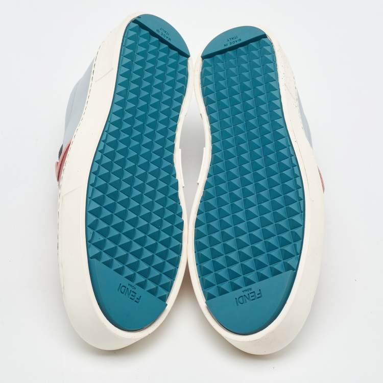 Pre Owned Fendi Multicolor Leather Monster Slip On Sneakers Size 40