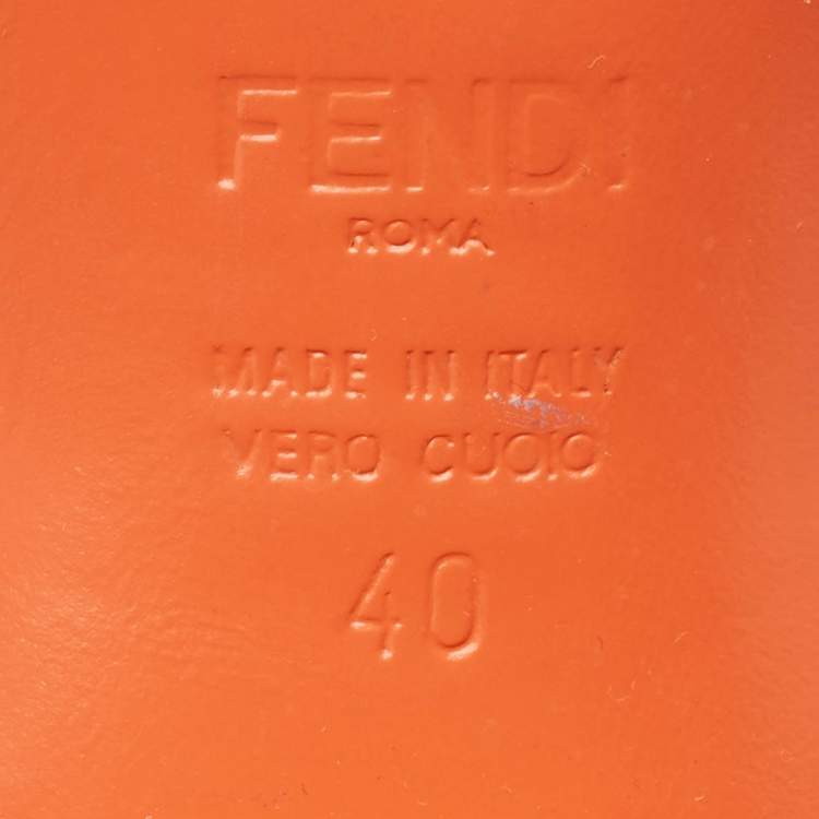 Pre Owned Fendi Tricolor Leather Chameleon T-Strap Sandals Size 40