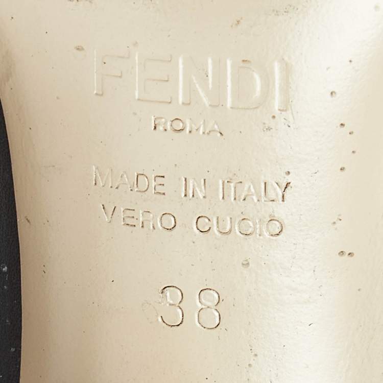 Pre Owned Fendi Black Leather Knee Length Boots Size 38.5