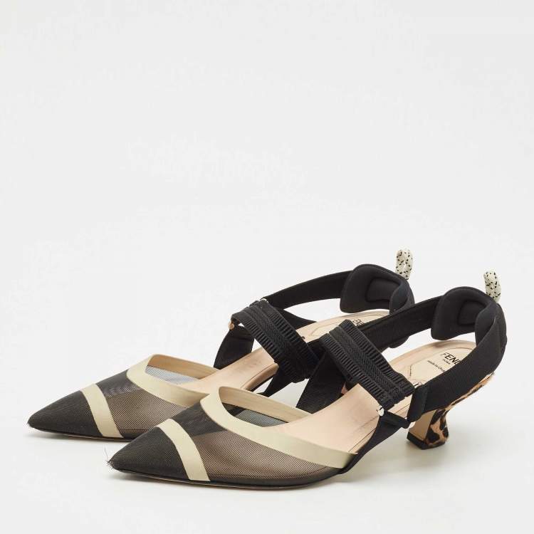 Pre Owned Fendi Multicolor Calf Hair and Leather Colibri Pumps Size 41.5