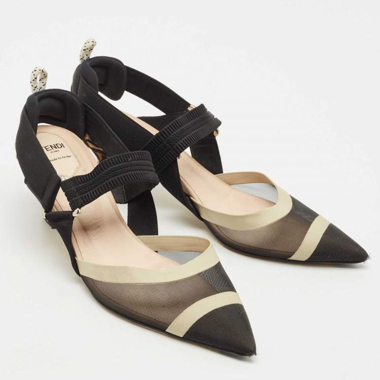 Pre Owned Fendi Multicolor Calf Hair and Leather Colibri Pumps Size 41.5