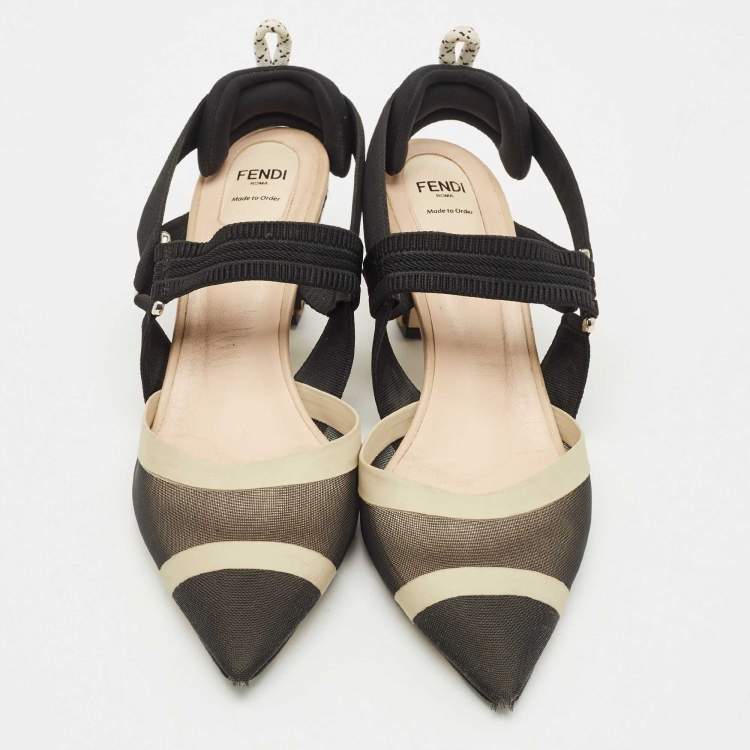 Pre Owned Fendi Multicolor Calf Hair and Leather Colibri Pumps Size 41.5
