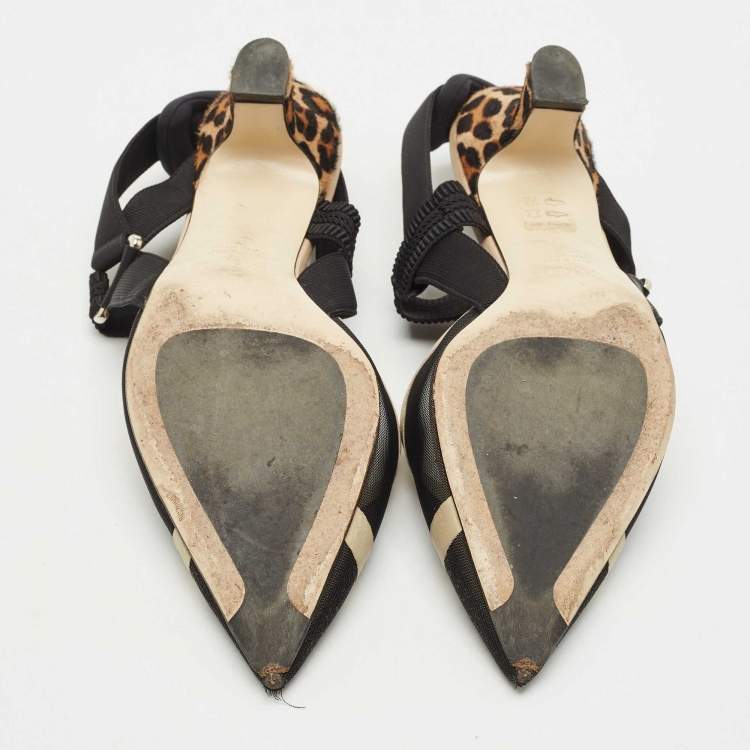 Pre Owned Fendi Multicolor Calf Hair and Leather Colibri Pumps Size 41.5