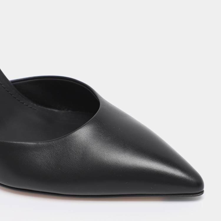 Pre Owned Fendi Black Leather Fendi First Slingback Pumps Size 37