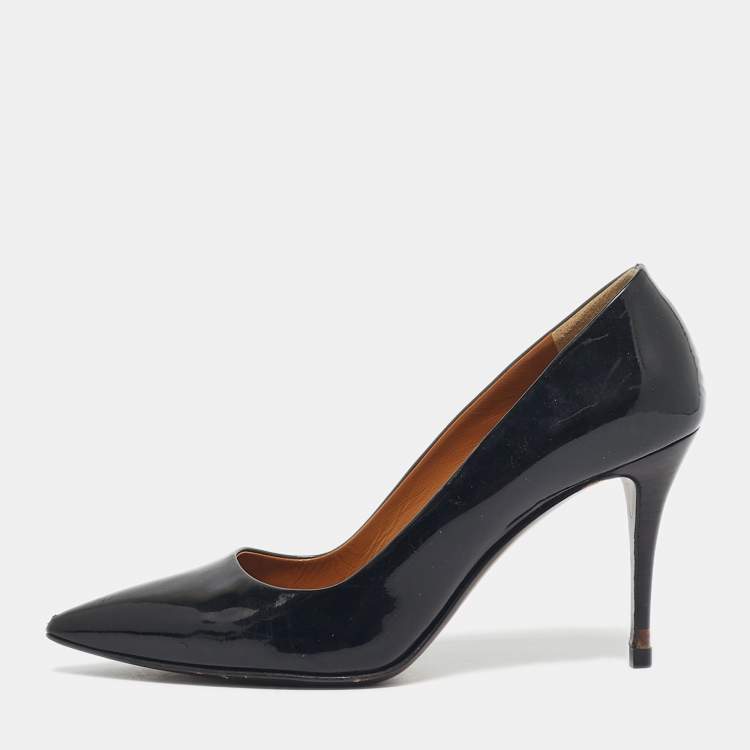 Pre Owned Fendi Black Patent Leather Pointed Toe Pumps Size 36
