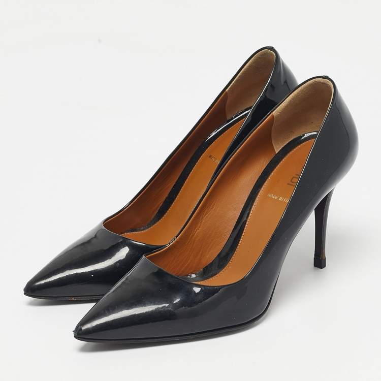 Pre Owned Fendi Black Patent Leather Pointed Toe Pumps Size 36
