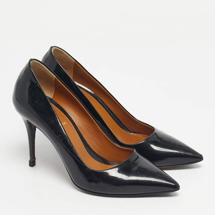 Pre Owned Fendi Black Patent Leather Pointed Toe Pumps Size 36