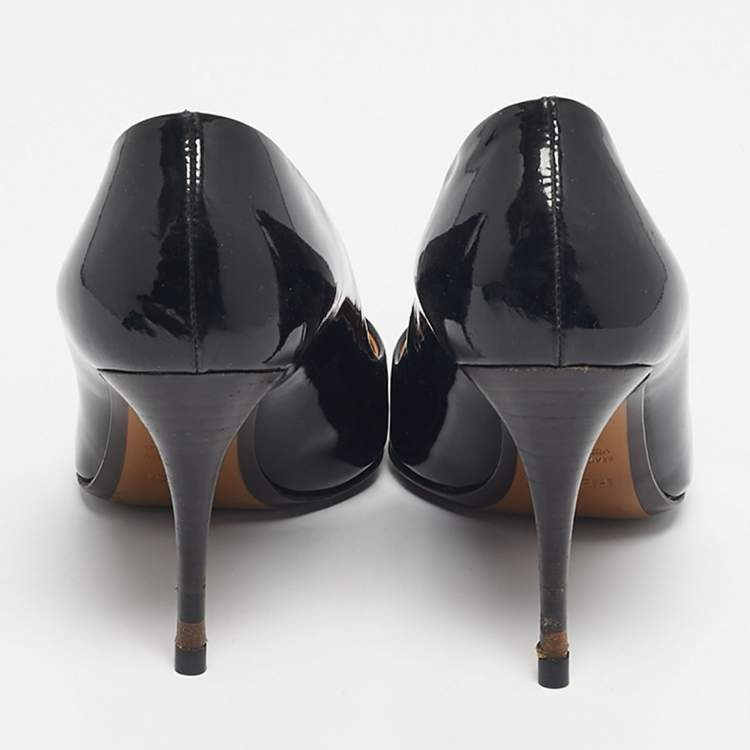 Pre Owned Fendi Black Patent Leather Pointed Toe Pumps Size 36