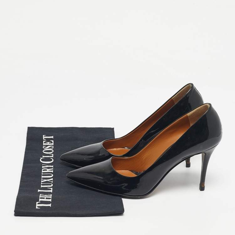 Pre Owned Fendi Black Patent Leather Pointed Toe Pumps Size 36