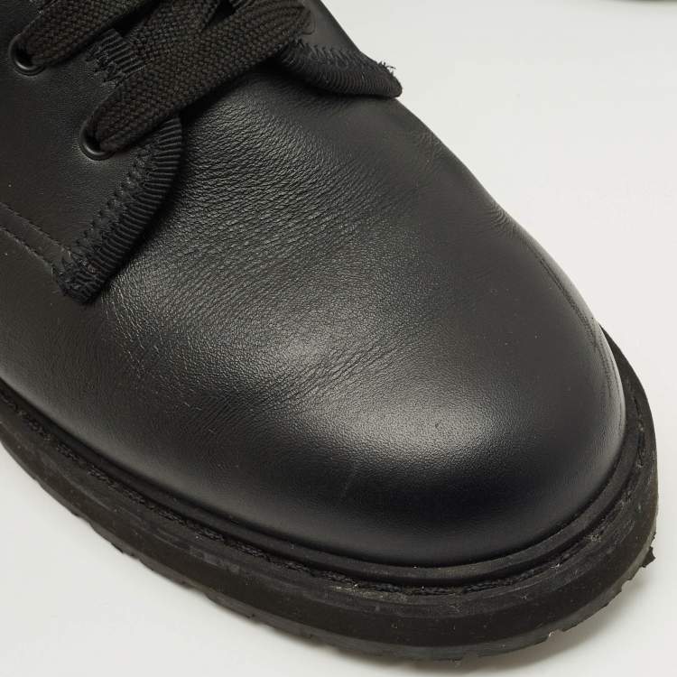 Pre Owned Fendi Black Leather Forever Fendi Hiking Boots Size 37