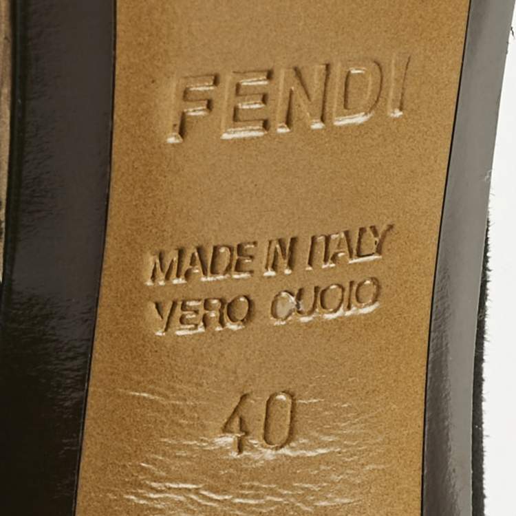 Pre Owned Fendi Black Suede Round Toe Pumps Size 40