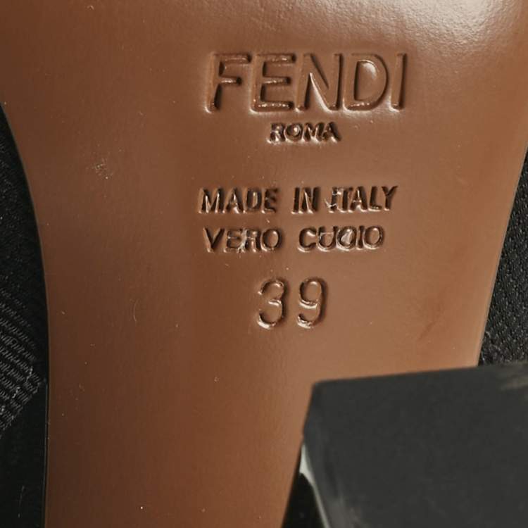 Pre Owned Fendi Multicolor Canvas and Leather Colibri Slingback Pumps Size 39