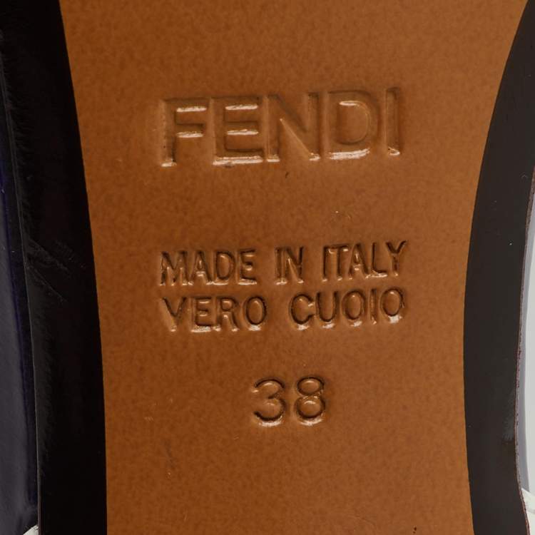 Pre Owned Fendi Multicolor Leather Ankle Wrap Sandals Size 38