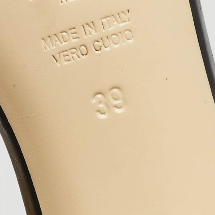 Pre Owned Fendi Black/Brown FF Velvet Slide Sandals Size 39