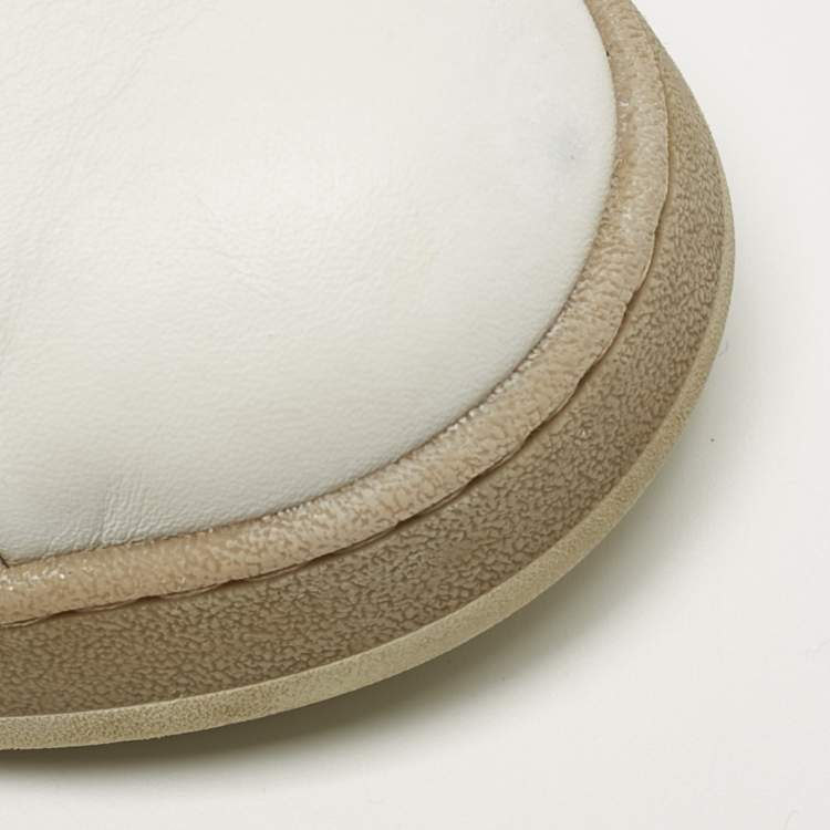 Pre Owned Fendi White Leather Lace Up Low Top Sneakers Size 39